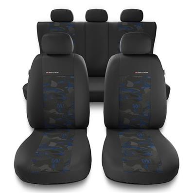 SET COPRISEDILI COMPATIBILI PER AUTO DOBLO' 5 PORTE COLORE UNICO POLICOTONE  BLU SCURO