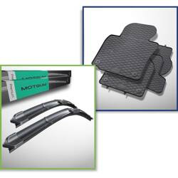 Set: tappetini auto in gomma + spazzole tergicristallo anteriori per Volkswagen Jetta V Berlina, Variant (12.2005-2010)