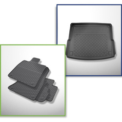 Set: tappetini auto in gomma + tappetino per bagagliaio per Audi Q5 II FY hybrid SUV (05.2019-....) - Guardliner