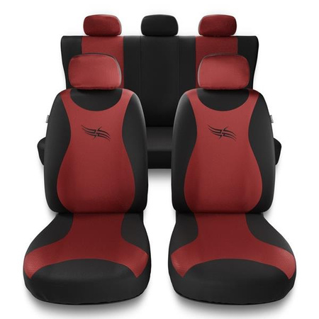 Coprisedili per Alfa Romeo 166 I, II, III (1998-2007) - fodere sedili universali - set coprisedili auto - Auto-Dekor - Turbo - rosso