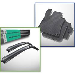 Set: tappetini auto in gomma + spazzole tergicristallo anteriori per Peugeot 308 II Hatchback (07.2013-2021)
