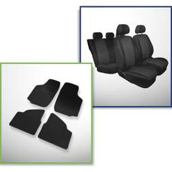 Set: tappetini in feltro + coprisedili cuciti su misura per Opel Corsa C Hatchback, Berlina, Van (2000-2006) – serie Practic