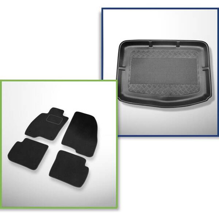 Set: tappetini in velluto + tappetino per bagagliaio per Alfa Romeo MiTo (09.2008-12.2018) 3 porte - Standard