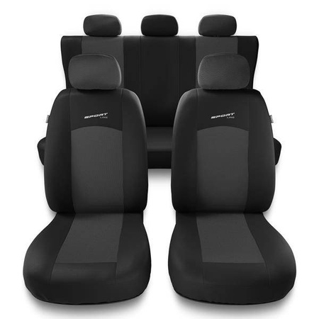 Coprisedili per Seat Ibiza I, II, III, IV, V (1984-2019) - fodere sedili universali - set coprisedili auto - Auto-Dekor - Sport Line - grigio scuro