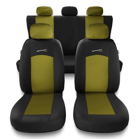 Coprisedili per Chevrolet Spark I, II (2005-2019) - fodere sedili universali - set coprisedili auto - Auto-Dekor - Sport Line - giallo