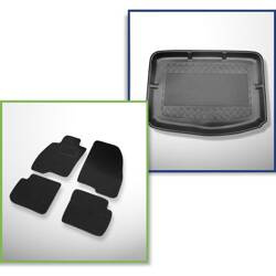 Set: tappetini in feltro + tappetino per bagagliaio per Alfa Romeo MiTo (09.2008-12.2018) 3 porte - Standard