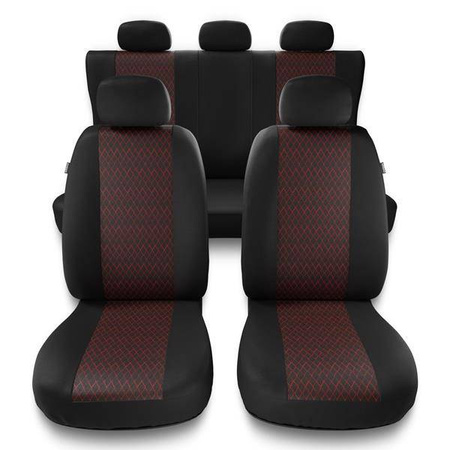Coprisedili per Citroen C5 I, II (2000-2017) - fodere sedili universali - set coprisedili auto - Auto-Dekor - Profi - rosso