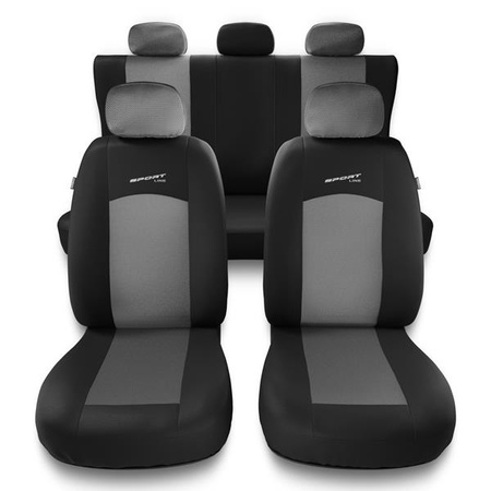Coprisedili per Seat Ibiza I, II, III, IV, V (1984-2019) - fodere sedili universali - set coprisedili auto - Auto-Dekor - Sport Line - grigio chiaro