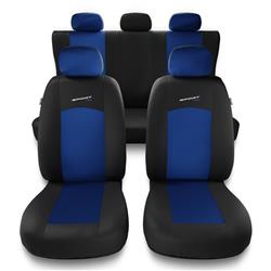 Coprisedili per Alfa Romeo 166 I, II, III (1998-2007) - fodere sedili universali - set coprisedili auto - Auto-Dekor - Sport Line - blu