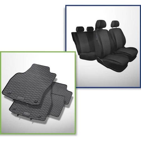 Set: tappetini auto in gomma + coprisedili su misura per Opel Astra H Caravan, Hatchback, Cabriolet, Berlina (2004-2013) - Practic - 5 porte