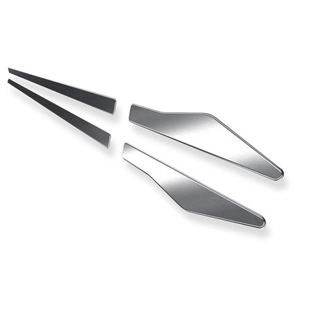 Listelli di protezione laterali in acciaio per Mazda 2 II Hatchback (5 porte) - (2008-2014) - Croni - X - argento (opaco)