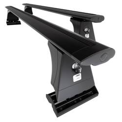 Barre portatutto in alluminio per Mercedes-Benz Classe E S211 Station Wagon (2002-2009) - portapacchi auto colore nero - portabagagli barre da tetto - Amos - β-103 - Dynamic - con punti di fissaggio di serie