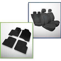 Set: tappetini in velluto + coprisedili cuciti su misura per Fiat Panda III Hatchback, Van (2012-....) – serie Elegance P-1 - 4 posti