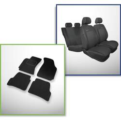 Set: tappetini in velluto + coprisedili cuciti su misura per Volkswagen Passat B5, B5 FL Berlina (1996-2005) – serie Elegance P-3