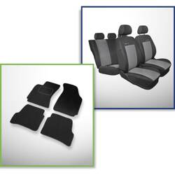 Set: tappetini in velluto + coprisedili cuciti su misura per Volkswagen Passat B5 Variant (1996-2005) – serie Elegance P-2