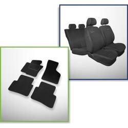 Set: tappetini in velluto + coprisedili cuciti su misura per Volkswagen Passat B6 Berlina (2005-2010) – serie Elegance P-4