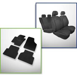 Set: tappetini in velluto + coprisedili cuciti su misura per Volkswagen Tiguan I FL SUV (2011-2015) – serie Elegance P-3