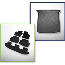 Set: tappetini in velluto + tappetino per bagagliaio per Volkswagen Sharan II (09.2010-....) 5 porte - Guardliner - 5 posti