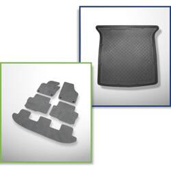 Set: tappetini in velluto + tappetino per bagagliaio per Volkswagen Sharan II (09.2010-....) 5 porte - Guardliner - 5 posti