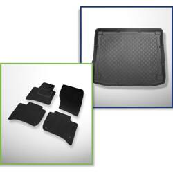 Set: tappetini in velluto + tappetino per bagagliaio per Volkswagen Touareg II (02.2010-03.2018) 5 porte - Guardliner