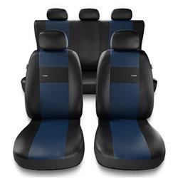 Coprisedili per Seat Ibiza I, II, III, IV, V (1984-2019) - fodere sedili universali - set coprisedili auto - Auto-Dekor - X-Line - blu