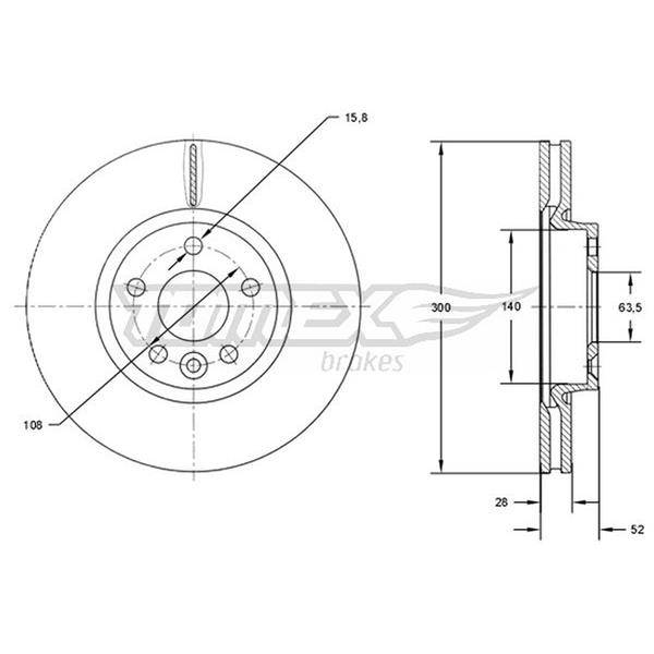 B. Kit 2 Dischi Freno Anteriori Ventilati (diametro Ø 300 mm)