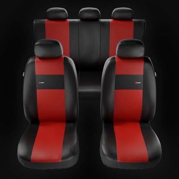 Coprisedili per BMW 2 F22, F45 (2013-2019) - fodere sedili universali - set  coprisedili auto - Auto-Dekor - X-Line - rosso rosso