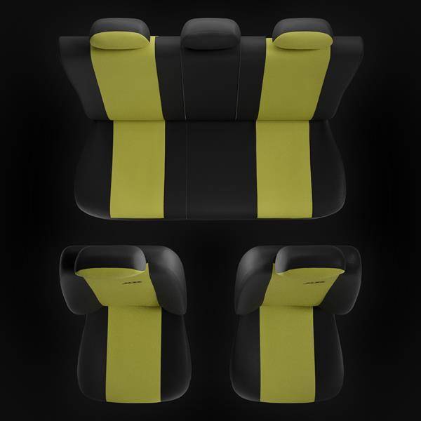 Coprisedili per Citroen C3 I, II, III (2002-2019) - fodere sedili universali  - set coprisedili auto - Auto-Dekor - XR - giallo giallo