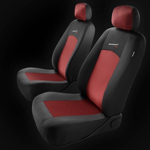 Coprisedili per Fiat Punto Grande, Evo, 2012 (2005-2018) - fodere sedili  universali - set coprisedili auto - Auto-Dekor - Sport Line - rosso rosso