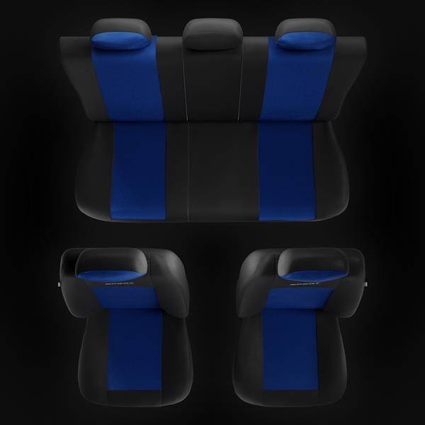 Coprisedili per Ford Fiesta MK5, MK6, MK7, MK8 (1999-2019) - fodere sedili  universali - set coprisedili auto - Auto-Dekor - Sport Line - blu blu