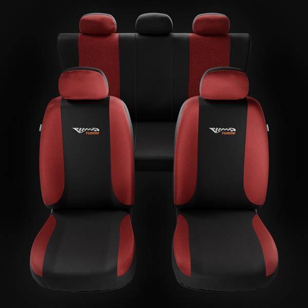 Coprisedili per Ford Fiesta MK5, MK6, MK7, MK8 (1999-2019) - fodere sedili  universali - set coprisedili auto - Auto-Dekor - Tuning - rosso rosso