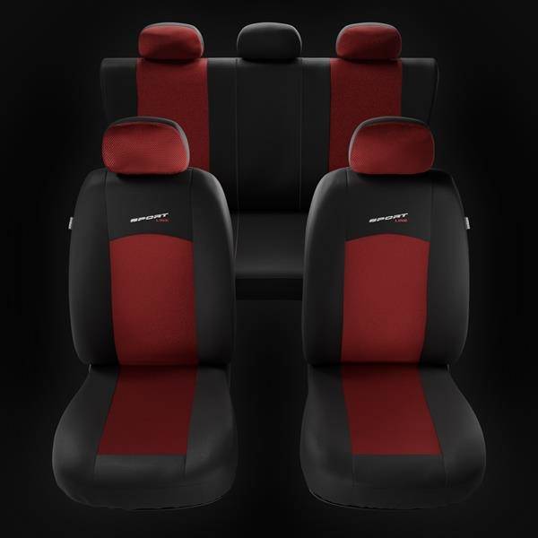 Coprisedili per Nissan Qashqai I, II (2007-2019) - fodere sedili universali  - set coprisedili auto - Auto-Dekor - Sport Line - rosso rosso