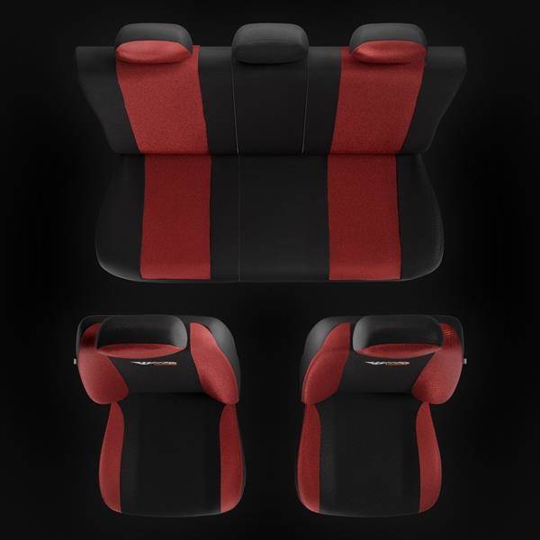 Coprisedili per Nissan Qashqai I, II (2007-2019) - fodere sedili universali  - set coprisedili auto - Auto-Dekor - Tuning - rosso rosso