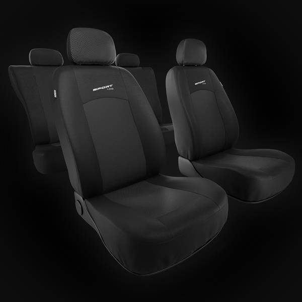 Coprisedili per Seat Arona (2017-2019) - fodere sedili universali - set  coprisedili auto - Auto-Dekor - Sport Line - grigio scuro grigio scuro