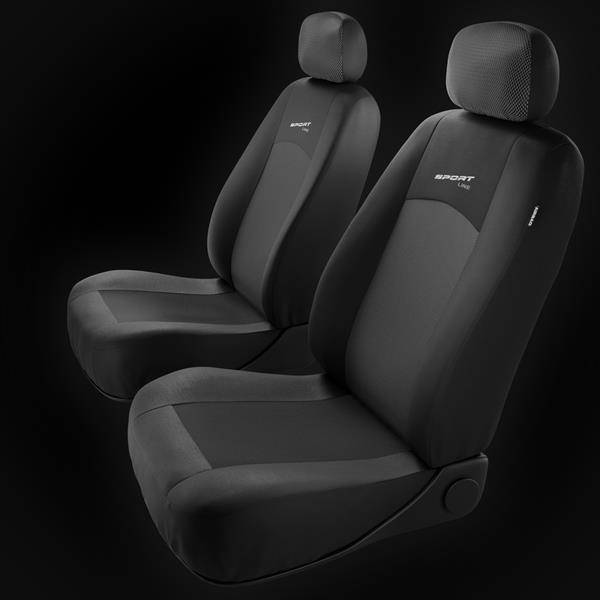 Coprisedili per Seat Ibiza I, II, III, IV, V (1984-2019) - fodere sedili  universali - set coprisedili auto - Auto-Dekor - Sport Line - grigio scuro  grigio scuro