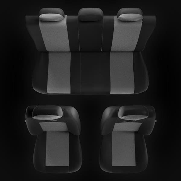 Coprisedili per Toyota Land Cruiser II, III, IV, V, VI, VII (1989-2019) - fodere  sedili universali - set coprisedili auto - Auto-Dekor - Sport Line - grigio  chiaro grigio chiaro