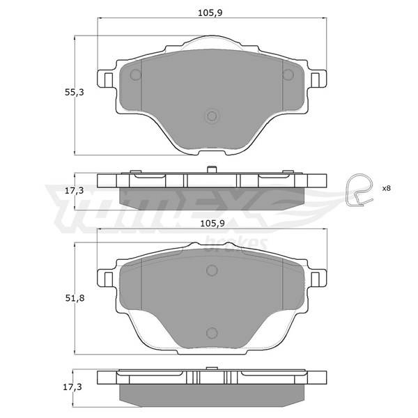 Pastiglie freni per Peugeot 308 II Hatchback, Liftback, SW (2014-2021) -  Tomex - TX 18-37 (asse posteriore)