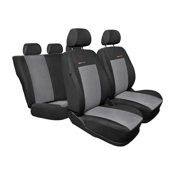 Set: tappetini in velluto + coprisedili cuciti su misura per Citroen  Berlingo II Van (2008-2018) – serie Elegance P-2 - per tre file di sedili