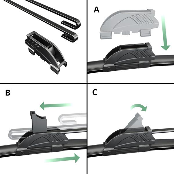 Spazzole tergicristallo anteriori per Mitsubishi Outlander III SUV ( 04.2012-2022) - tergicristalli auto - lame tergilunotto - Motgum - spazzole  piatte Premium Premium