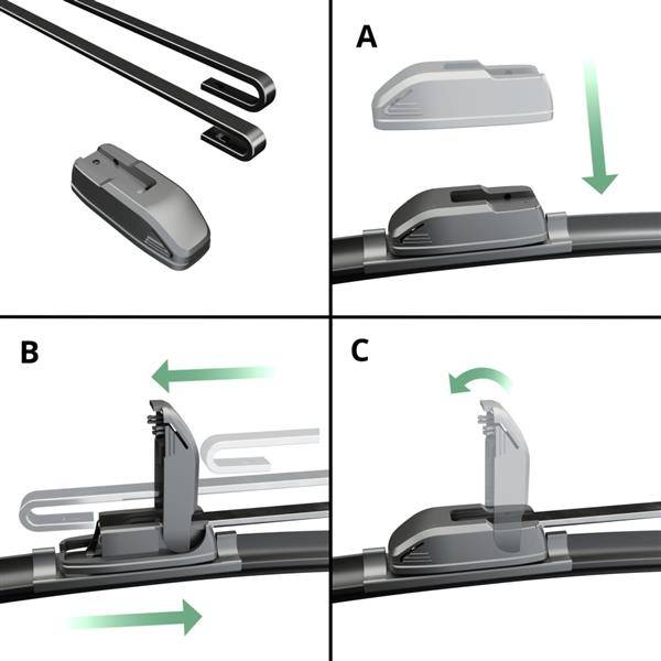 Spazzole tergicristallo anteriori per Seat Arosa Hatchback  (03.1999-06.2004) - tergicristalli auto - lame tergilunotto - Motgum -  spazzole ibride X