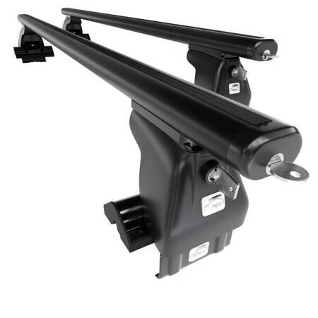 Barre portatutto in alluminio per Kia Rio mk I Station Wagon (2000-2005) - portapacchi auto colore nero - portabagagli barre da tetto - Amos - D-4 - Aero - senza punti di fissaggio di serie