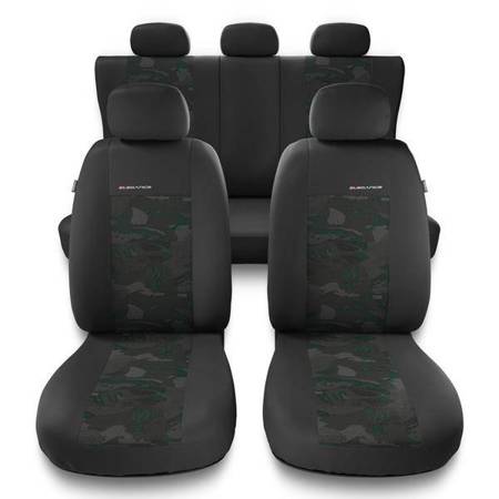 Coprisedili per Nissan Qashqai I, II (2007-2019) - fodere sedili universali - set coprisedili auto - Auto-Dekor - Elegance - verde