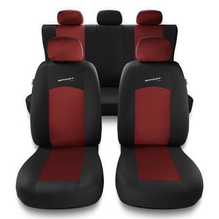 Coprisedili per Seat Ibiza I, II, III, IV, V (1984-2019) - fodere sedili universali - set coprisedili auto - Auto-Dekor - Sport Line - rosso