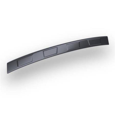 Protezione per paraurti posteriore in acciaio per Hyundai Santa Fe III DM FL SUV (5 porte) - (2015-2018) - Croni - 4 Trapezi - nero (pellicola carbon)