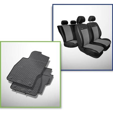 Set: tappetini auto in gomma + coprisedili su misura per Opel Corsa E Hatchback (2014-2019) - Premium