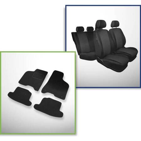 Set: tappetini in feltro + coprisedili cuciti su misura per Volkswagen Lupo Hatchback (1998-2005) – serie Practic