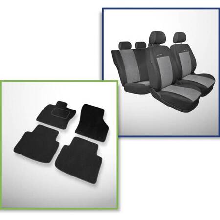 Set: tappetini in velluto + coprisedili cuciti su misura per Volkswagen Passat B8 Berlina, Variant (2014-....) – serie Elegance P-2